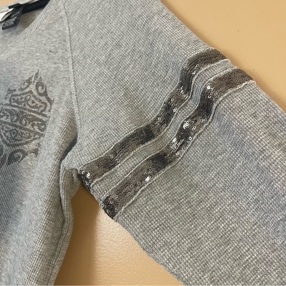 Harley Davidson Womens Shirt Sz 1X Gray Sequins - Picture 2 of 7